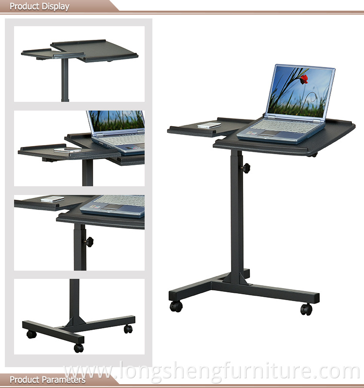 Simple Design Office Furniture Small Adjustable Laptop Table On Wheels